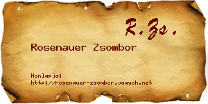 Rosenauer Zsombor névjegykártya